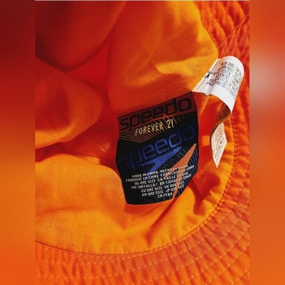 Speedo Forever 21 Bucket Hat Unisex Orange One Size Fits All EUC - Picture 5 of 5